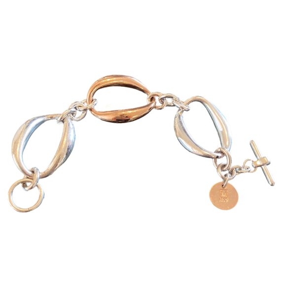 Silver Rose-Plated Chain Bracelet, 1AR or Unoaerre (Italian Brand) - Picture 3 of 6